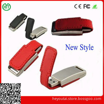 2014 New Arrival 32GB Leather USB Flash Drive with CE FCC RoHS
